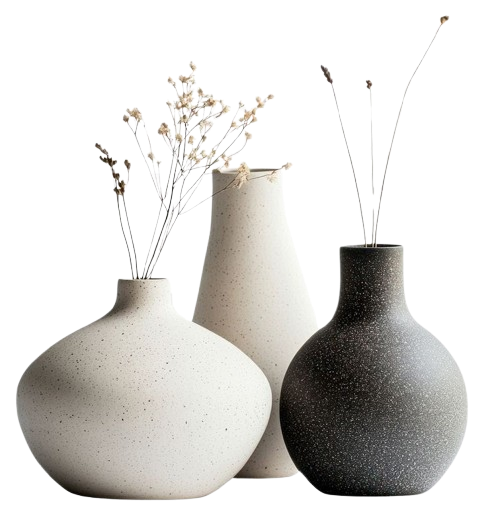 Introduction section of Spaces & Places Interior Design Company in Lahore showcasing interior, architectural, and landscape design services with decorative vases.